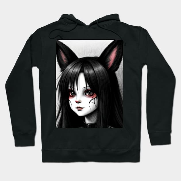 Anime wolf girl Hoodie by Skandynavia Cora